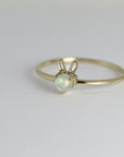October Birthstone Bunny Ring 14k Gold - Opal or Pink Tourmaline - Melt'm Jewelry