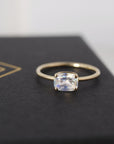 One of a Kind Rainbow Moonstone Ring, 14K Solid Gold, Faceted Cushion Cut Moonstone Ring, Unique Gemstone Ring - Melt'm Jewelry