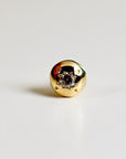 Cz Ball Flat Back Earrings 14k Solid Gold (SINGLE OR PAIR), Internally Threaded Earrings (SINGLE or PAIR) - Melt'm Jewelry