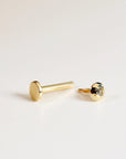 Cz Ball Flat Back Earrings 14k Solid Gold (SINGLE OR PAIR), Internally Threaded Earrings (SINGLE or PAIR) - Melt'm Jewelry