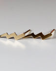 Gold Lightning Bolt Stud Earrings - Melt'm Jewelry