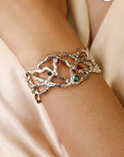 Multi-Gem Gemstone Cuff Bracelet in Sterling Silver and 14k Gold Set- One of A Kind - Melt'm Jewelry