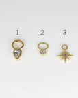 14k Gold Charm, Gold Earring Charm, Gold Huggie Charm, Add On Hoop Charm - Melt'm Jewelry