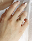 Pear Green Tourmaline Ring 14k Gold - Melt'm Jewelry