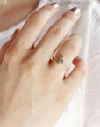 Pear Green Tourmaline Ring 14k Gold - Melt'm Jewelry