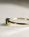 Emerald Cut Bezel Set East West Emerald Ring - Melt'm Jewelry