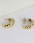 Croissant Dome Earrings 14k Gold - Melt'm Jewelry