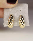 Croissant Dome Earrings 14k Gold - Melt'm Jewelry