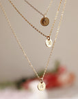 Dainty Initial Necklace Gold Filled, Hand Stamped Initial Necklace - Melt'm Jewelry