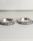 Aquamarine Huggie Hoop Earrings 14k Gold - Melt'm Jewelry