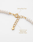 Freshwater Pearl Necklace on Turquoise Silk, Gold Filled Crab Charm, Summer Layering Necklace, 18 Inch with Heart Extender - Melt'm Jewelry