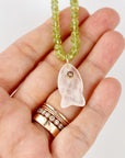 Peridot Rondelle Necklace on Silk, 23" Hand Knotted Strand with Gold Filled Lobster Clasp, August Birthstone - Melt'm Jewelry