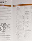 Open GRA moissanite grading report certificate displaying stone specifications and grading scales.