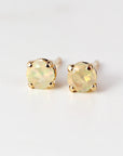Round Cut Opal Stud Earrings 14k Gold - Melt'm Jewelry
