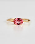 Pink Tourmaline Ring, 14K Solid Gold Oval Tourmaline Ring, October Birthstone Ring, Natural Pink Gemstone Ring - Melt'm Jewelry