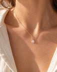 Lab Grown Heart Diamond Necklace, 14K Gold Floating Diamond Pendant, Drilled Heart Shaped Diamond Necklace, Solitaire Gift for Her