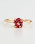 Natural Pink Tourmaline Ring, 14K Solid Gold Solitaire Ring, October Birthstone Jewelry, Dainty Pink Gemstone Ring - Melt'm Jewelry
