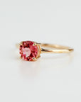 Natural Pink Tourmaline Ring, 14K Solid Gold Solitaire Ring, October Birthstone Jewelry, Dainty Pink Gemstone Ring - Melt'm Jewelry