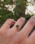 Round Olive Green Tourmaline Engagement Ring 10k Solid Gold