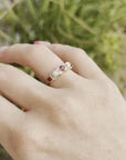 Opal, Ruby and Diamond Half Eternity Ring, 5 Stone Colorful Cluster Ring, Handmade Unique Gemstone Ring, Ruby and Opal Ring