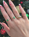 Emerald Engagement Ring, 14k Gold Emerald Ring