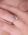 Trillion Cut Aquamarine and Diamond Ring in 14k White Gold or Yellow Gold