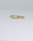 Curved Diamond Wedding Band, Chevron Ring, Curved Wedding Band, Gold Band, Gift For Her, Nesting Band