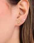 Tiny Initial Stud Earrings 14k Gold, Monogram Earrings
