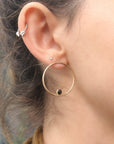 Black Diamond Hoop Earrings