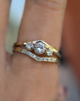 Curved Diamond Wedding Band