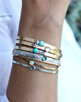 Moonstone Hammered Gold Cuff Bracelet, Gold Filled Celestial Bracelet