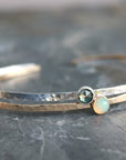 Moonstone Hammered Gold Cuff Bracelet, Gold Filled Celestial Bracelet