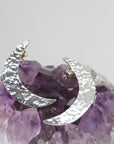 Sterling Silver Crescent Moon Earrings, Moon Goddess Earrings