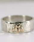 Silver bee ring