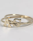 14k Gold Initial Ring, Solid 14k Gold Letter Ring, Personalized Jewelry, Custom Rings, Stacking Ring, Gold Stacking Ring, Delicate Gold Ring