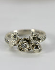 Sterling Silver Flower and Diamond Ring, Alternative Engagement Ring