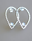 Large Teardrop with Gemstone Stud Earrings