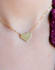 14k Gold Heart Personalized Necklace