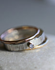 Silver, Gold and Rose Gold Set of 3 Ring