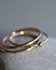 14K Solid Gold Ring Set of 3