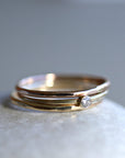 14K Solid Gold Ring Set of 3