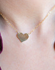 14k Gold Heart Personalized Necklace