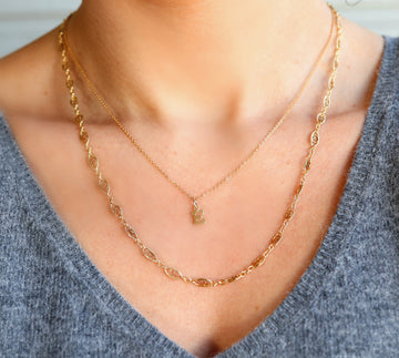 Gold Filigree Chain Necklace, Gold Filled Lace Necklace