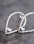 Large Teardrop with Gemstone Stud Earrings