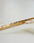 Hammered Gold Long Bar Earrings