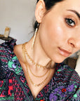 Hammered Gold Long Bar Earrings