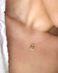 14k Solid Gold Old English Initial Necklace