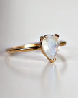 14k Gold Pear Moonstone Ring, June Birthstone Ring