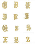 14k Solid Gold Old English Initial Necklace