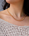 Gold Chunky Chain Necklace, 7.5mm Very Thick Gold Filled